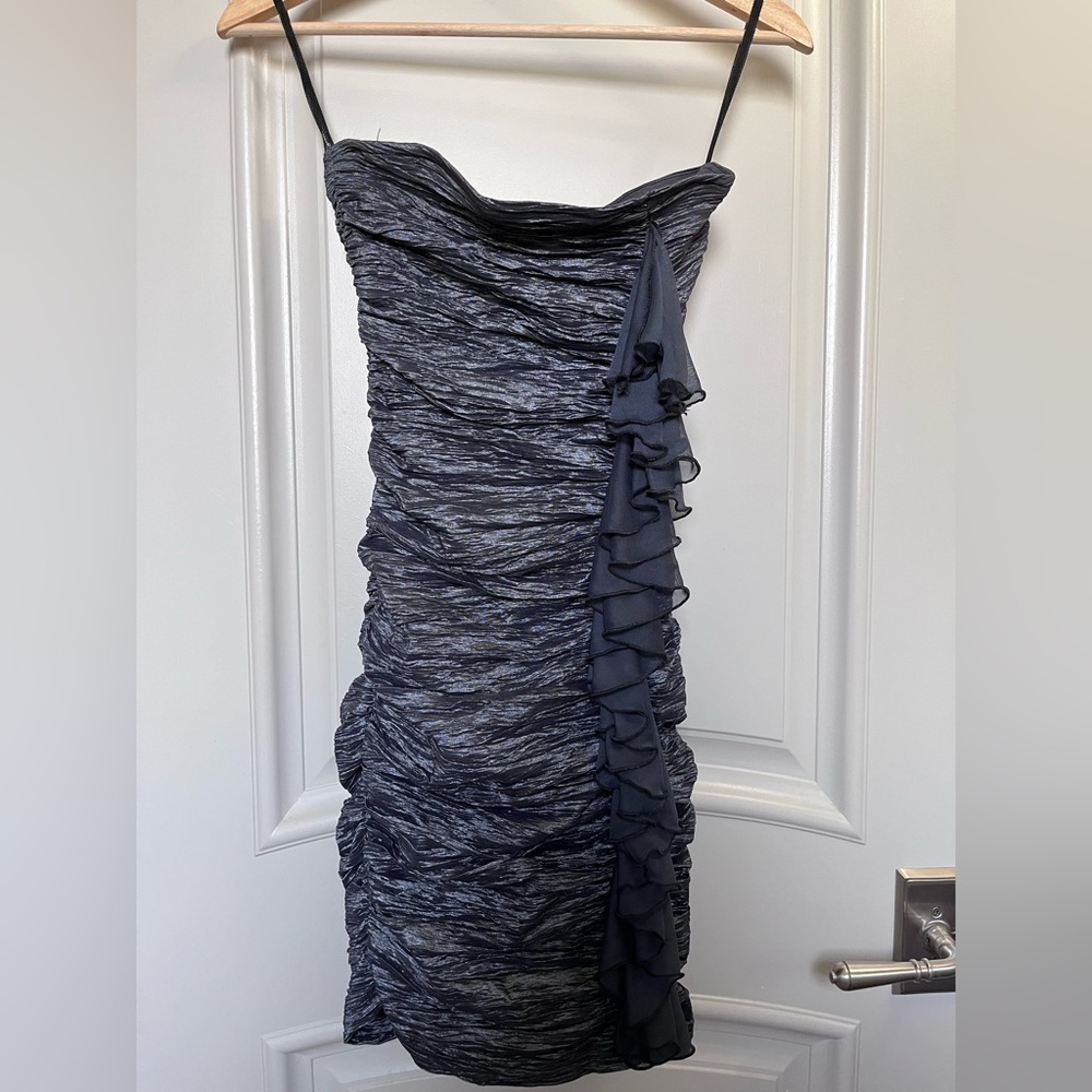 LE CHATEAU STRAPLESS RUFFLE DRESS